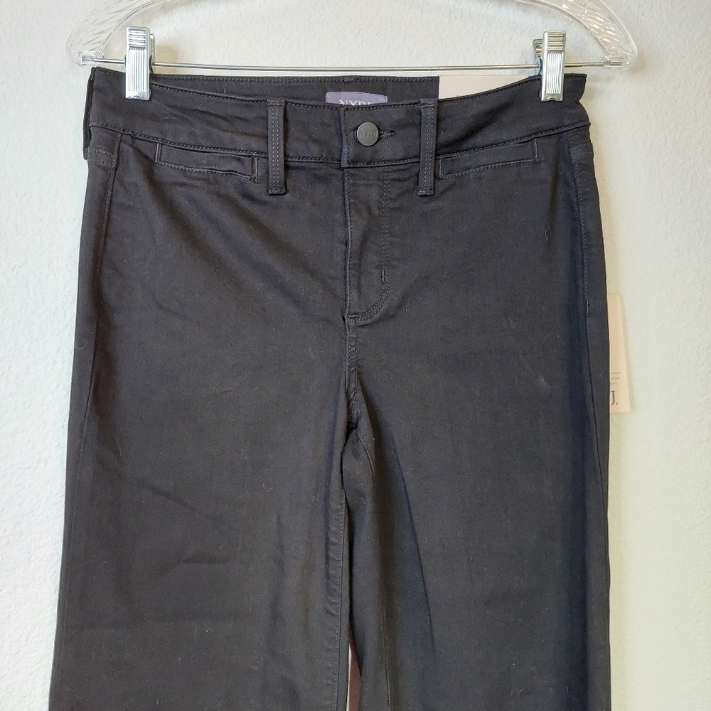 NYDJ Teresa Trouser Lift Tuck Wide Leg Jeans Pants Size 2 NWT Black - Picture 3 of 10